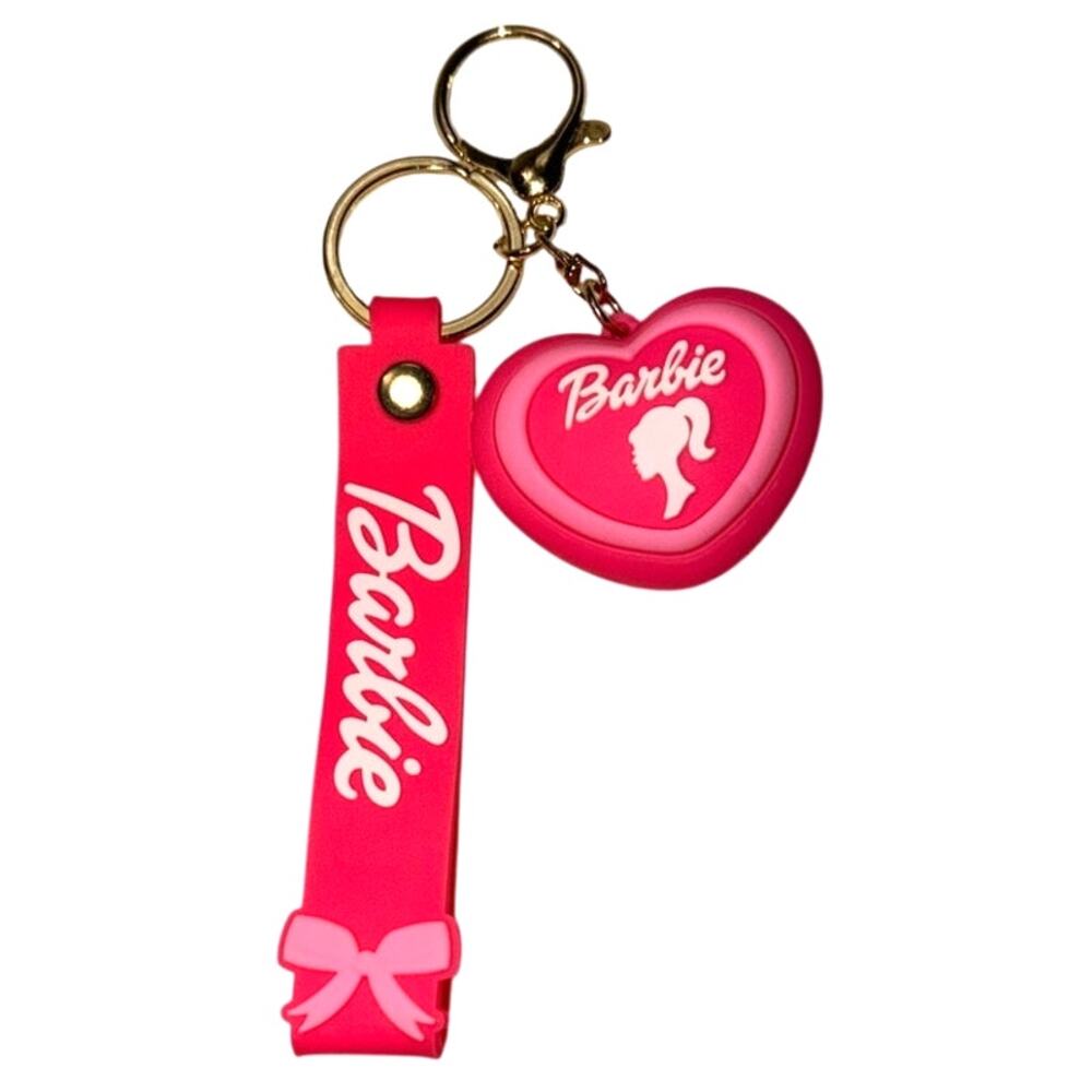Barbie Hot Pink Electric 3D Puff Heart Keychain Phone Bag Charm Barbiecore Glam